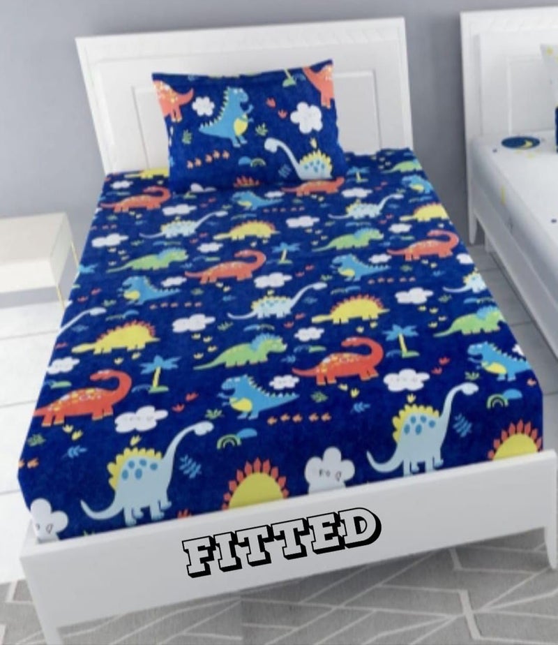 OMAJA HOME OMAJA HOME Digital Print Combo Pack of 3 Single Bed Sheet 3 Bed Sheet and 3 Pillow Cover Special for Kids Room Multicolor_07  - Image 1