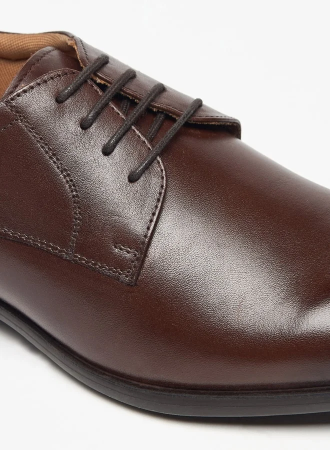 DUCHINI Men's Solid Derby Shoes with Lace-Up Closure