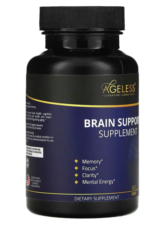 Ageless Foundation Laboratories Brain Support Supplement 60 Capsules  - Image 2
