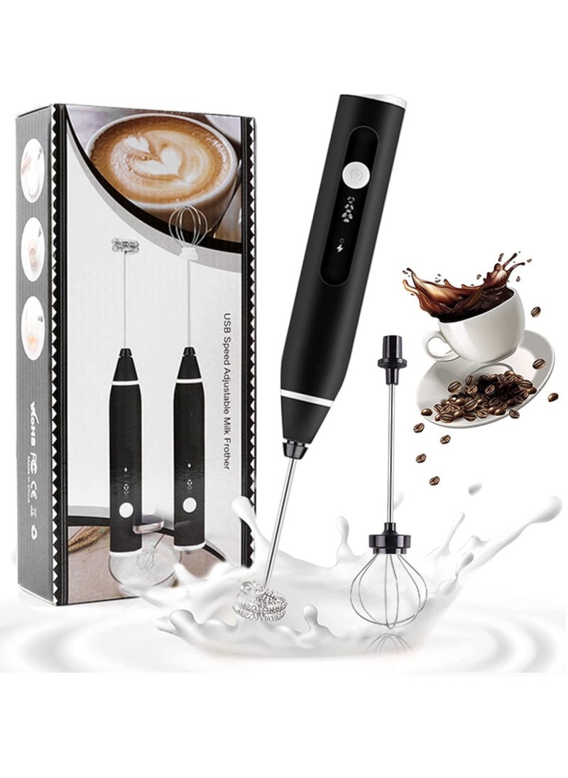Shopping Point Milk Frother, Coffee Frother, Yogurt mixer Egg beater Handheld Foam Maker Rechargeable Electric Foam Maker with 2 Stainless Whisks Speed Adjustable Durable Frother  - Image 1