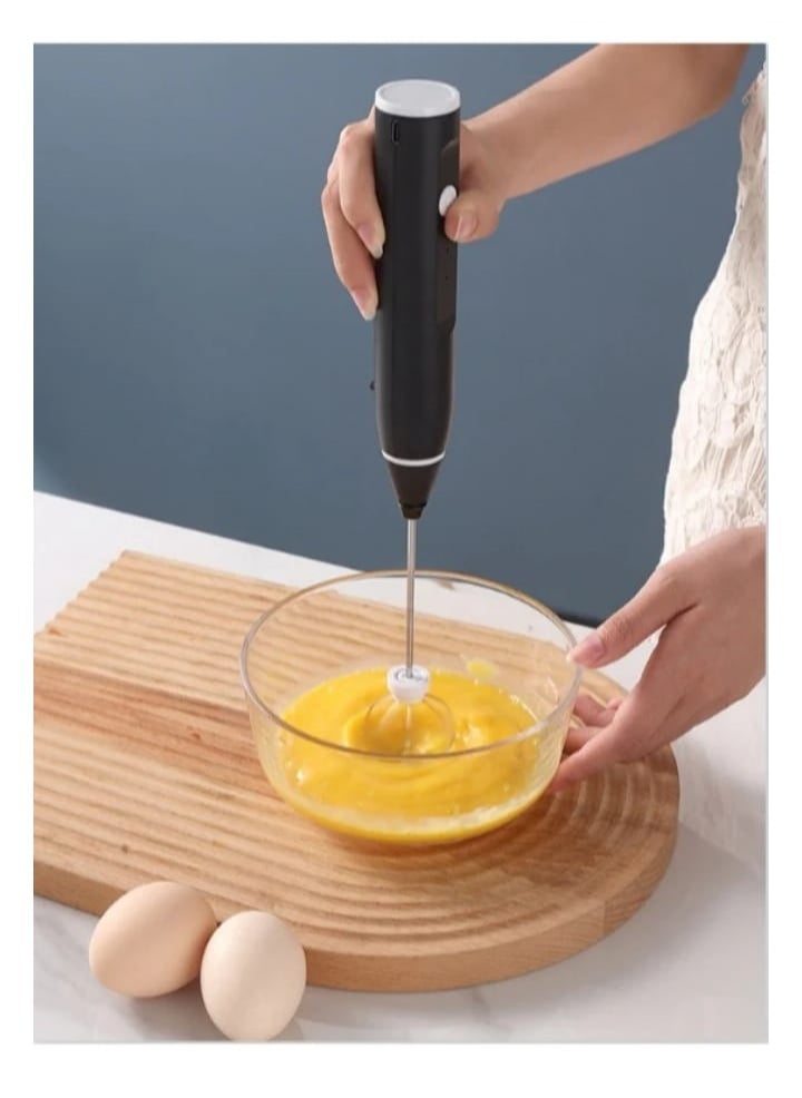 Shopping Point Milk Frother, Coffee Frother, Yogurt mixer Egg beater Handheld Foam Maker Rechargeable Electric Foam Maker with 2 Stainless Whisks Speed Adjustable Durable Frother  - Image 3
