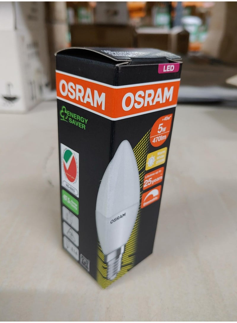 Osram Led Bulb E14 Candle Lamp 5W Warm White Dimmable 2700K - Image 3