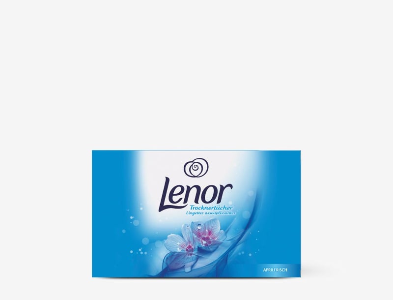 Lenor مناديل مجفف لينور أبريل فريش للمجففات خالية من التجاعيد ورائحة الكتان المنعش مع رائحة الزهور الربيعية 34 مناديل