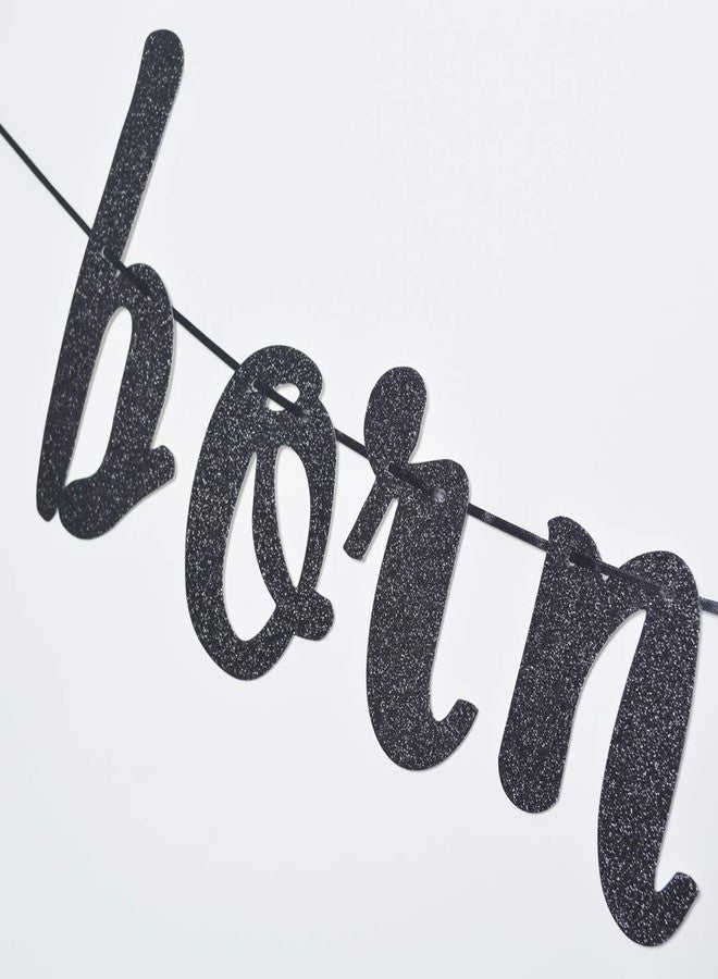 FOZEE Born to Rock Glitter Banner for Rock Birthday Party Decorations (Black) - Image 3