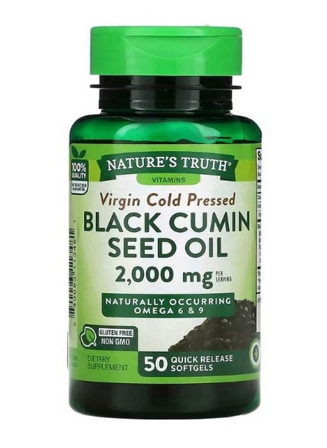 Nature's Truth Black Cumin Seed Oil 2000 mg 50 Quick Release Softgels 1000 mg per Softgel  - Image 1
