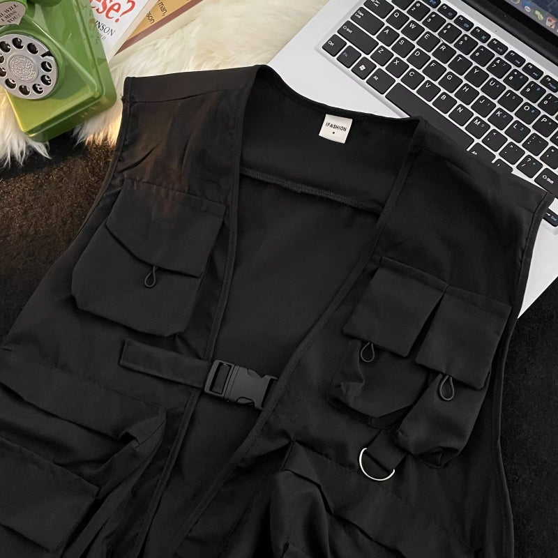 2023 New Workwear, Cool Personalized Element Design, Short Vest, Same Style Vest For Men And Women, Couple Wear, Trendyy Jacket - Image 1