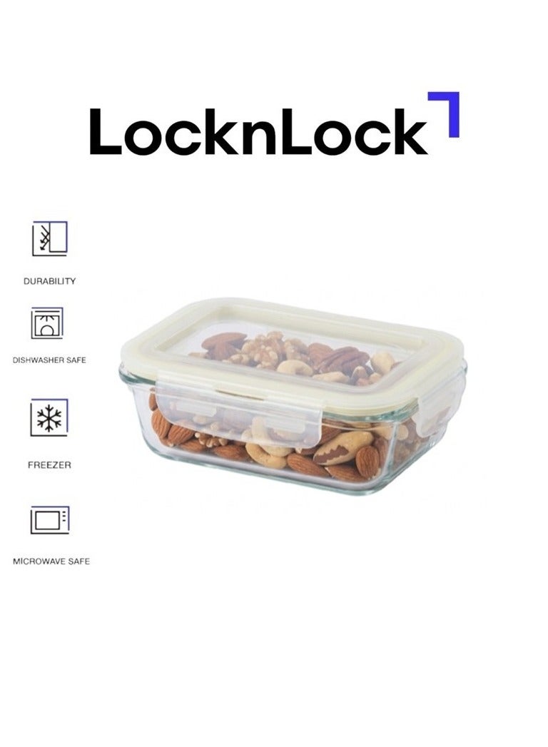 LocknLock Fresh Oven-Safe Glass Rectangular Container 185ml â€“ Airtight, Leakproof & Heat-Resistant - Image 1