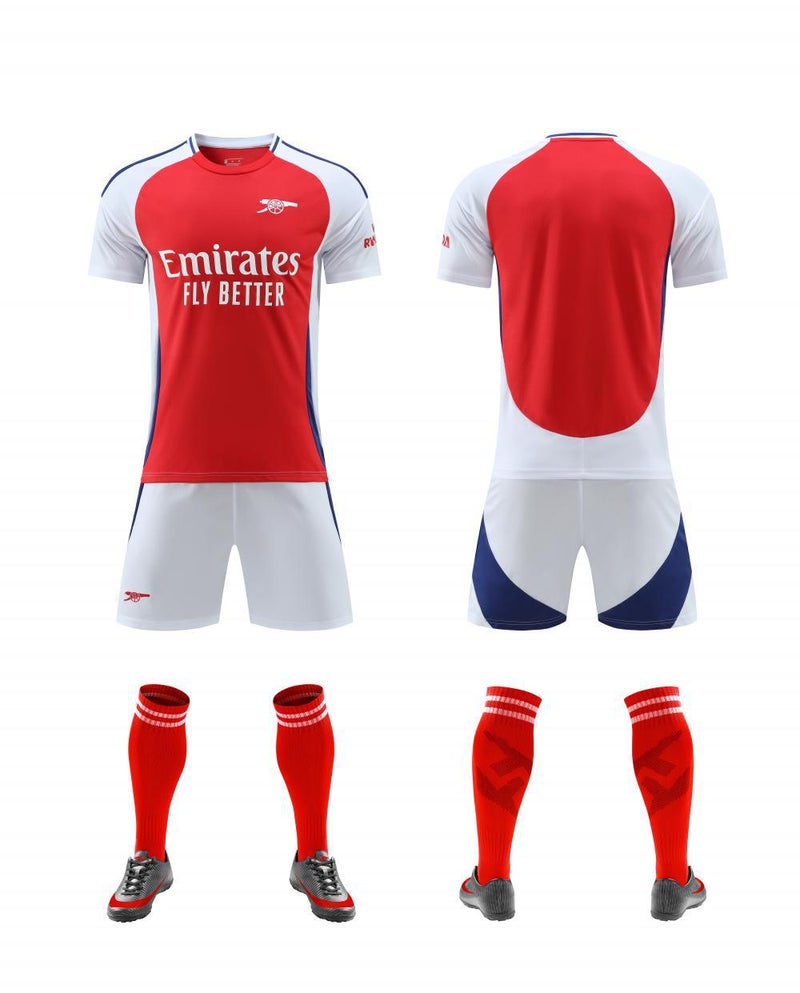 Generic Light Board Football Clothing suit Adult Children Summer Games Sports Quick-drying Distinctive Short-sleeved Jersey Summer Training Clothing Red 