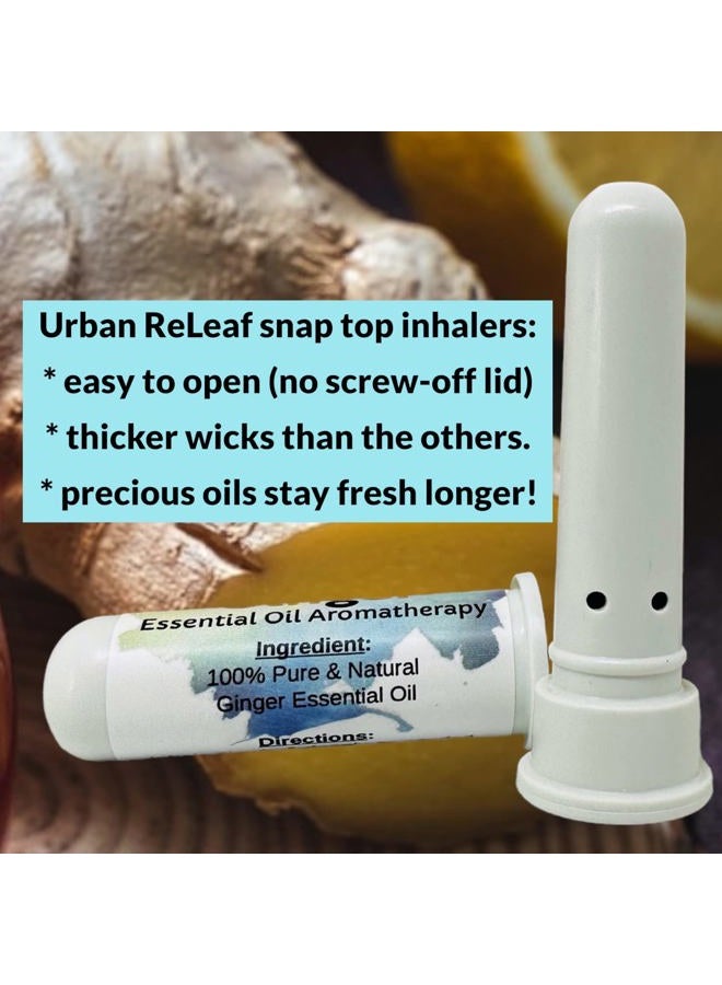 Urban ReLeaf Ginger Essential Oil Aromatherapy Nasal Inhalers, Set of 2 — Pure Undiluted Spice Oil, Easy Open Snap Top. Made in USA. Alcohol-Free. No Mess. Pocket Size. - Image 4