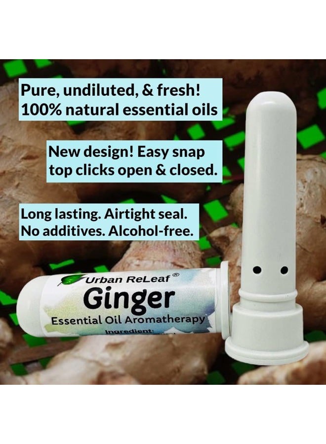 Urban ReLeaf Ginger Essential Oil Aromatherapy Nasal Inhalers, Set of 2 — Pure Undiluted Spice Oil, Easy Open Snap Top. Made in USA. Alcohol-Free. No Mess. Pocket Size. - Image 2