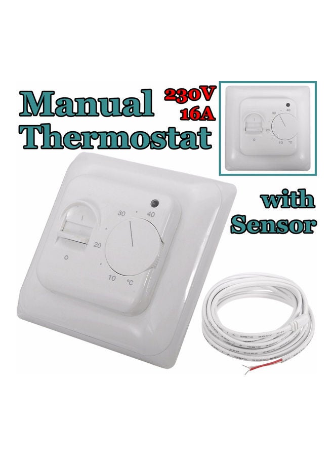 Mechanical Floor Heating Thermostat With Sensor White - Image 4