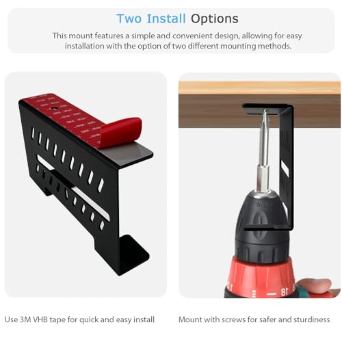 Chanvoo Under Desk Mount for PS5 Slim/PS5, Aluminum Under Desk Holder Compatible with PlayStation 5/PS5 Slim Disc & Digital Console No Drill (Black) - Image 5