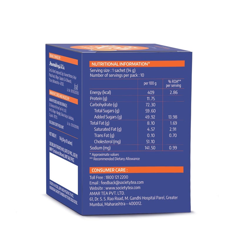 Society One Minute Tea | Masala Flavour | Made with Ginger, Clove, Black Pepper, Cinnamon | Masala Chai | Flavoured Instant Tea | 14g X 10 Sachets (140g) | Pack of 1 - Image 3