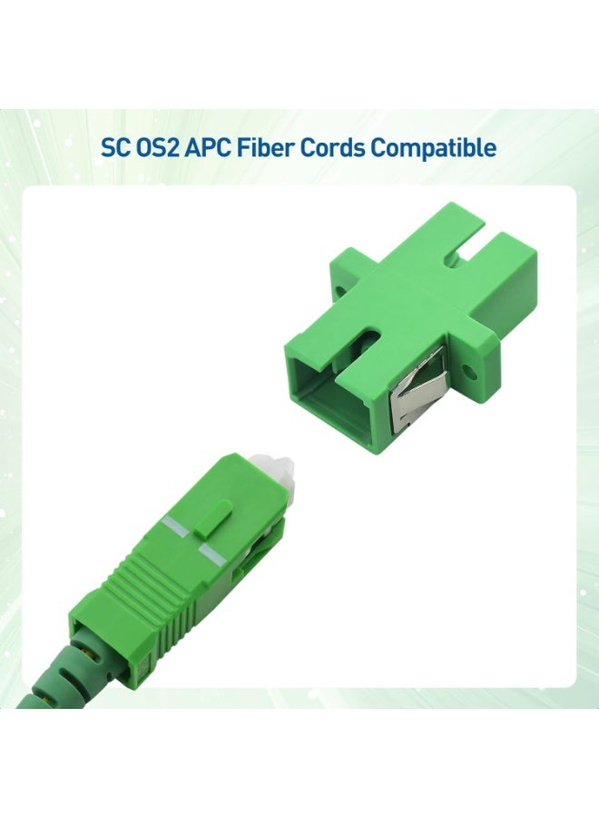 igeekwell SC Fiber Optic Adapter Female to Female APC Simplex Single Mode Fiber Optical Coupler Network Internet Connector Adapter with Mount Panel (Green 6-Pack) - Image 2