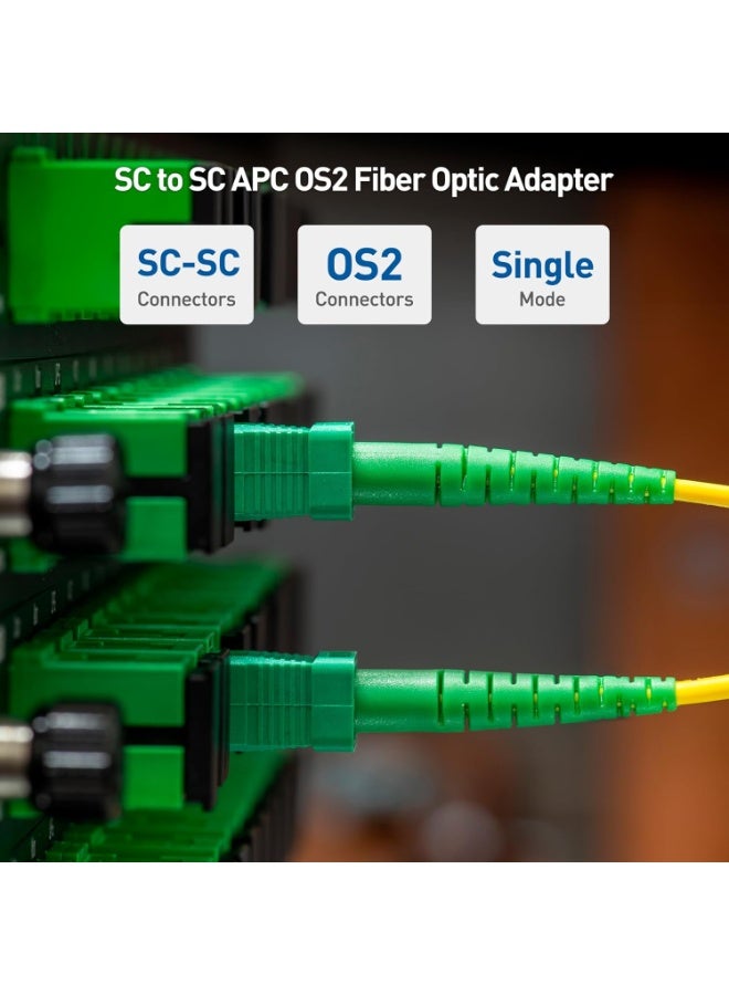 igeekwell SC Fiber Optic Adapter Female to Female APC Simplex Single Mode Fiber Optical Coupler Network Internet Connector Adapter with Mount Panel (Green 6-Pack) - Image 4