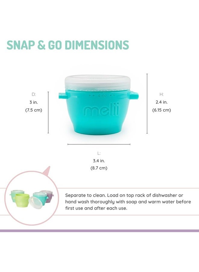 melii Snap And Go Pods Airtight And Leakproof Baby Food Containers Baby Food Storage Pods For Effortless Mealtime 4Oz Set Of 4 - Image 3