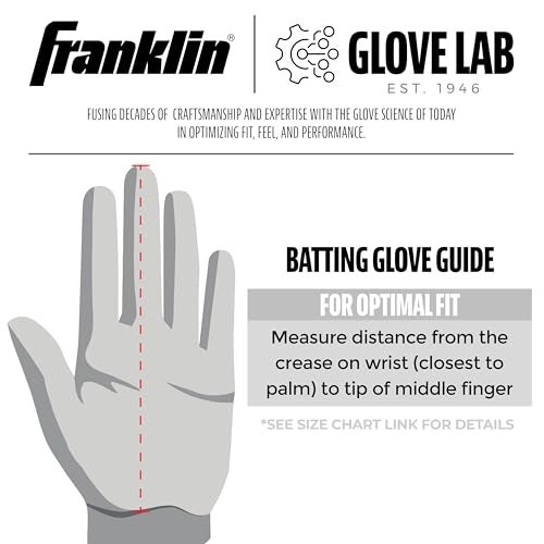 Franklin Sports MLB Pro Batting Gloves - Adult & Youth Pair - Baseball & Softball - Official MLB - Blue Highlight - Medium - Image 5