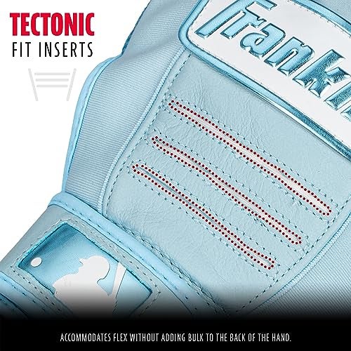 Franklin Sports MLB Pro Batting Gloves - Adult & Youth Pair - Baseball & Softball - Official MLB - Blue Highlight - Medium - Image 3