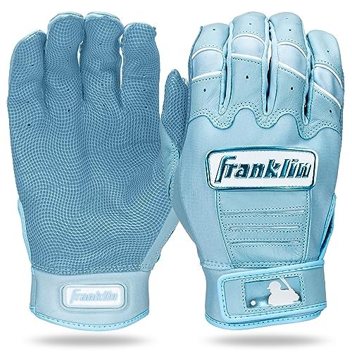 Franklin Sports MLB Pro Batting Gloves - Adult & Youth Pair - Baseball & Softball - Official MLB - Blue Highlight - Medium - Image 1
