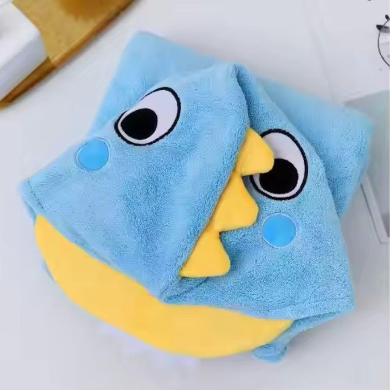 BLiSS HUES Premium Coral Fleece Hooded Baby Bath Towel/Poncho for Kids 3-7 Years - Ultra-Soft, Absorbent, and Cozy Cloak for Infants and Toddlers - Blue - Image 2