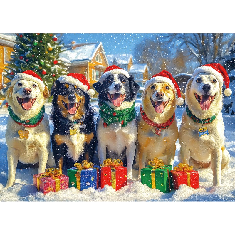 MINIWAN Christmas Dog Gathering 1000 Piece Puzzle for Adults Fun Puzzles for Adults 1000 Pieces with HD Print Poster 275 197 in Dust Free for Gifts Halloween Christmas Family Games Lovers - Image 3