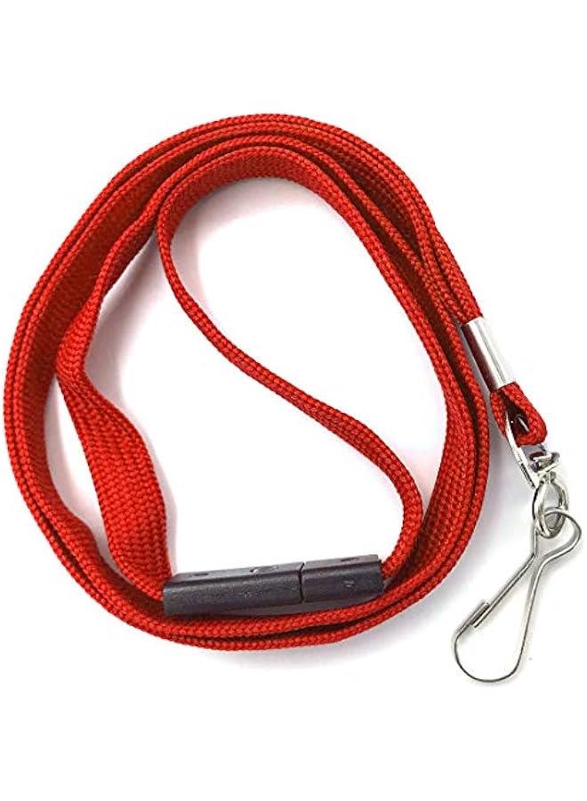 Generic Lanyards Safety Red Lanyards Neck Flat Premium Breakaway Badge Lanyard with J-Hook for ID Nametag Badge Holder (Red, 50 PCS) - Image 5