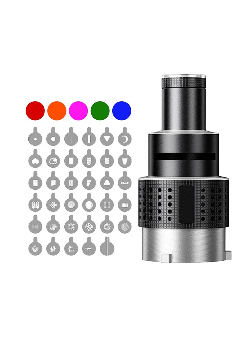 Generic Flash Snoot Conical Lens, Optical Spotlight Lens, Video Artist Modelling Shape Photo Studio Light Kit, High Temperature Resistance Optical Focusing Projection Lens, (35pcs Graphics Lens Plus Five Colors)  - Image 1