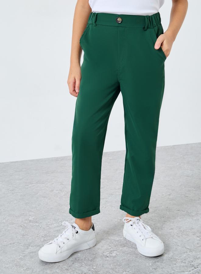 ستايلي بنطال سادة بخصر مطاطي - Image 1