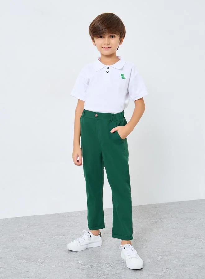 ستايلي بنطال سادة بخصر مطاطي