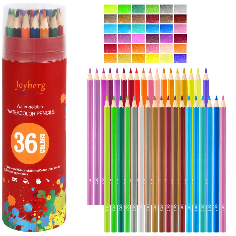 Joyberg 36-Color Watercolor Pencils, Water Color Pencils Set, Artist Drawing Pencils, Colored Pencils for Adult Coloring, Sketch Drawing Pencil Art Supplies, Coloring Pencil Set for Painting,Teens Child - Image 1