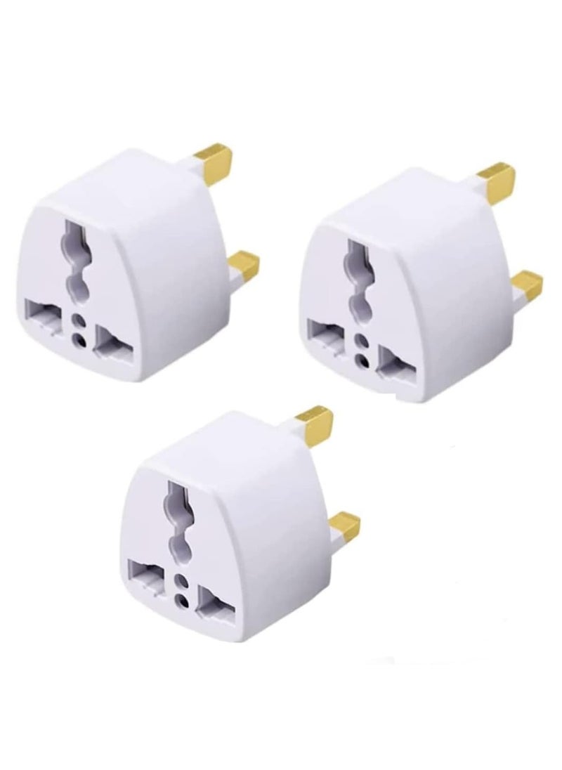 spa luxetique - 3 Pcs Universal travel Plug Adapter, 3 Pin Power Plug Adapter for AU/UK/EU/US, Plug Converter for Business, Holiday, Hotel, Airport - Image 1