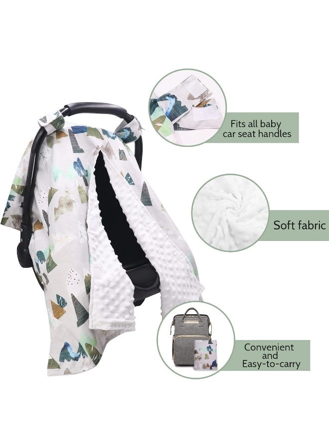 TANOFAR Car Seat Cover for Babies, Mountain Peekaboo Opening Minky Carseat Canopy for Newborn, Multiuse, Mom Nursing Breastfeeding Covers, Minky Blanket for Infant Toddler - Image 4