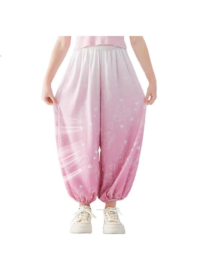 Disney Ice Silk Lantern Pants Girls' Pants Summer Thin Cool Breathable Children'S Mosquito-Proof Pants Sm97838 Pink 150 - Image 3