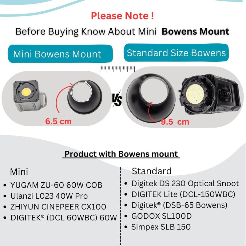 YUGAM 30 سم أكتا ميني مع صندوق ناعم بارابوليك مع خلية نحل، تركيب بوانز سريع، للإضاءة المستمرة في الاستوديو - Image 2