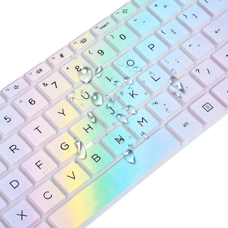 imComor Keyboard Cover for 2021 2022 HP EliteBook 840 G7 G8 14 Inch Notebook Keyboard Skin, HP EliteBook 845 G8 G7 14 Inch Notebook Keyboard Skin Cover Protector, Colorful Rainbow - Image 4
