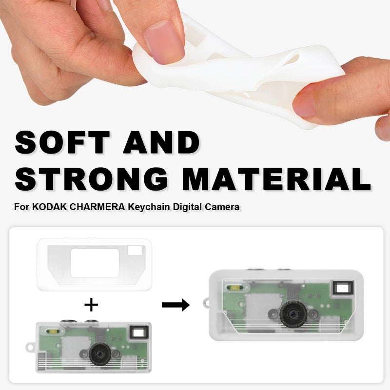 PAIYULE Silicone Case for Kodak CHARMERA Keychain Digital Camera Blind Box, Photo Mini Keychain Camera Sleeve with Precise Cutouts & Scratch Protection - Camera NOT Included (Transparent) - Image 1