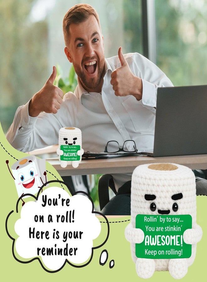 TuSuQing Emotional Inspirational Support Boss Day Gifts for Women Men Birthday Friendship Gifts for Boss Friend Sister Coworker Funny Christmas Easter Encouragement Gifts Handmade Positive Crochet Desk Decor - Image 4