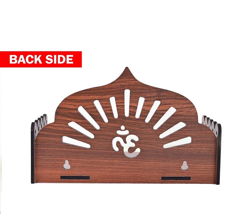 Fliptic معبد بوجا خشبي صغير وجميل للمنزل والمكتب | قابل للتعليق على الحائط وموضع على الطاولة | قاعدة معبد بوجا للمكتب والمنزل | 14 سم، 22.5 سم - Image 5