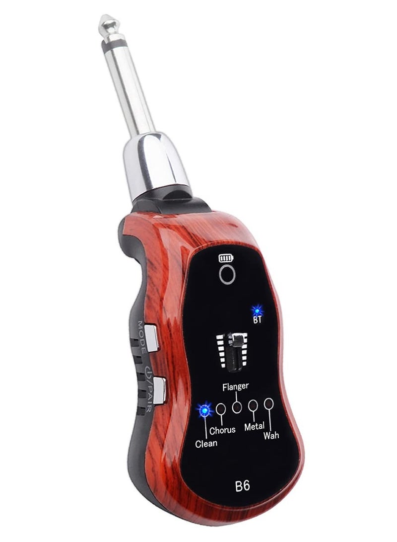 Excefore Guitar Headphone Amp, Mini Plug Guitar Amplifier Bluetooth Receiver Rechargeable for Electric Travel Pocket Guitar Amp Headphones, Bass Amps With CLEAN/CHORUS/METAL/WAH 5 Effects - Image 1