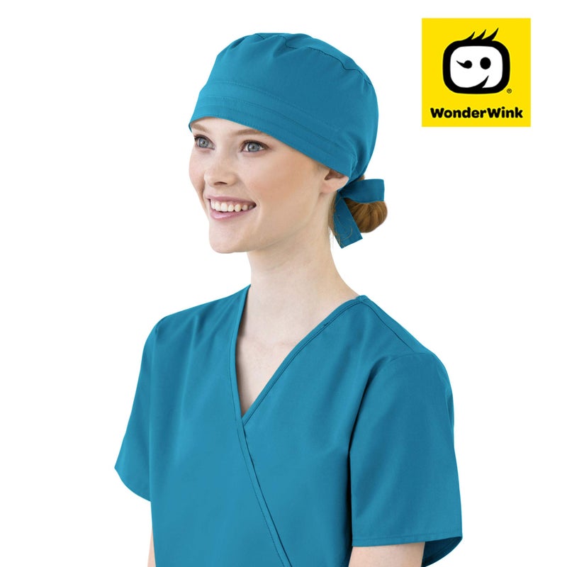 WonderWink Wink WonderWORK Scrubs for Unisex Tie Back Scrub Cap - Image 3