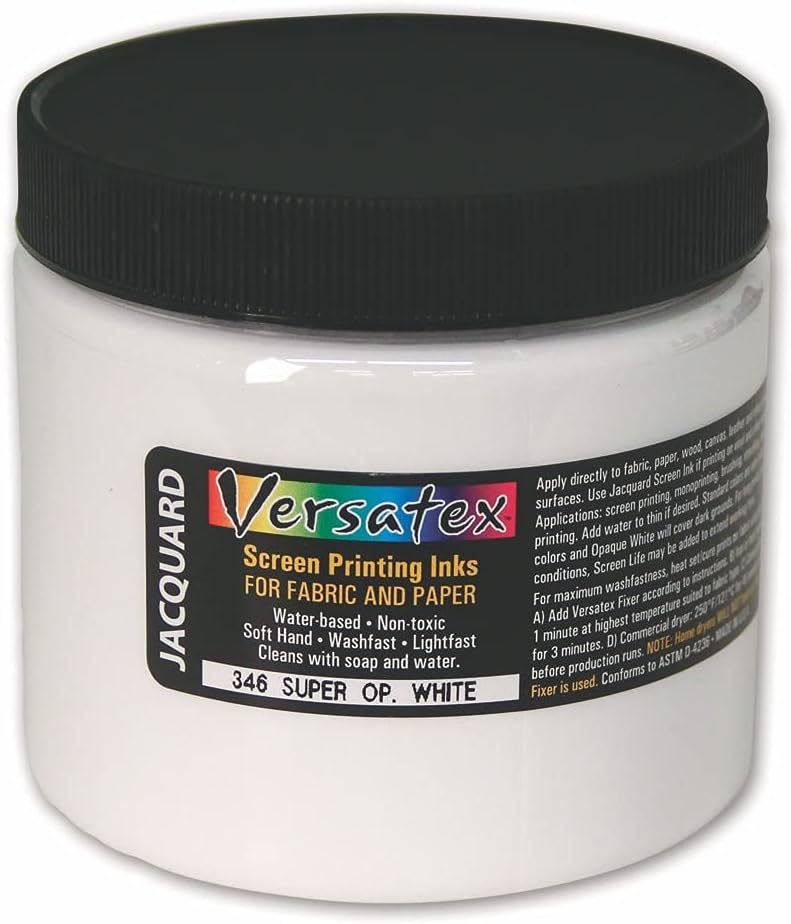 Jacquard Versatex Print Ink by Jacquard SemiTransparent WaterBased 16oz Jar Super Opaque White