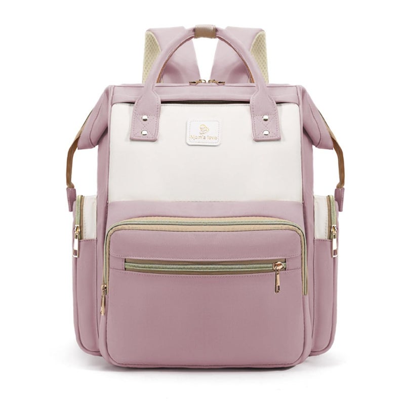 Winnies Diaper Bag Backpack for Moms – Multi-Functional Maternity Nappy Bag with Insulated Bottle Holders, Wide-Open Main Compartment & Multiple Pockets (Pink) - Image 5
