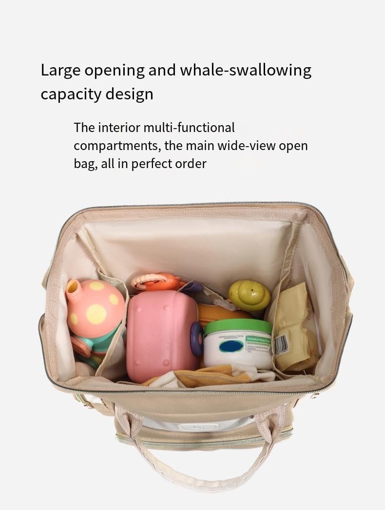 Winnies Diaper Bag Backpack for Moms – Multi-Functional Maternity Nappy Bag with Insulated Bottle Holders, Wide-Open Main Compartment & Multiple Pockets (Pink) - Image 2