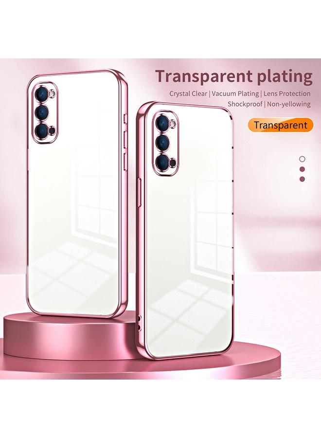 اس-توب جراب لهاتف OPPO Reno4، جراب هاتف شفاف مطلي بفتحة دقيقة - Image 2