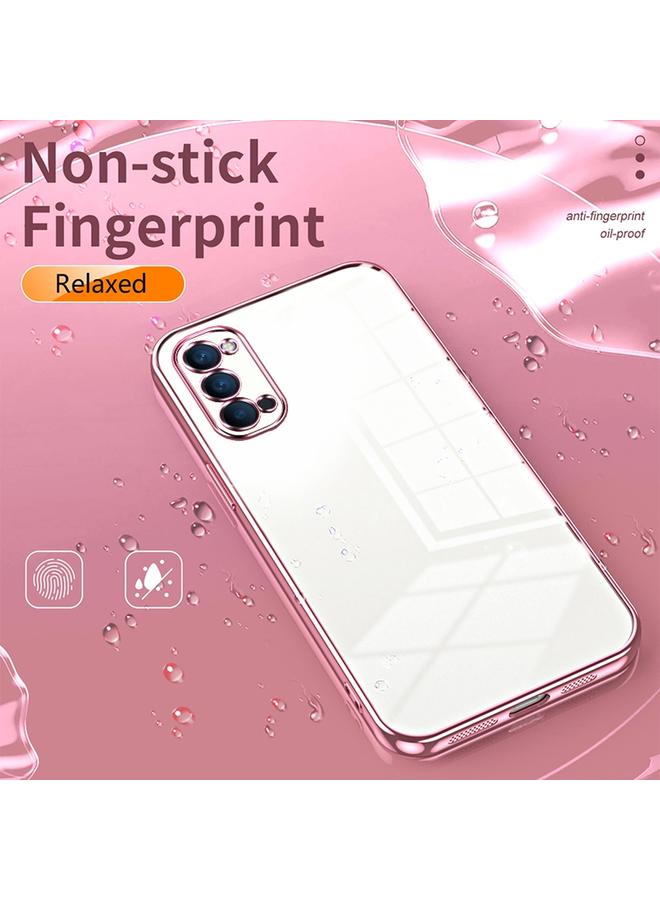 اس-توب جراب لهاتف OPPO Reno4، جراب هاتف شفاف مطلي بفتحة دقيقة - Image 4