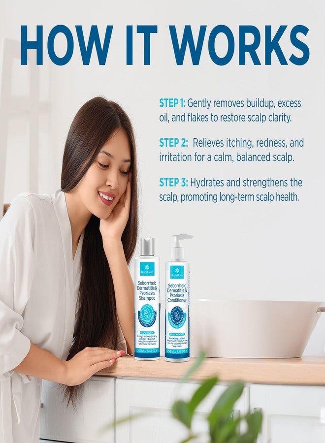 Roycederm Seborrheic Dermatitis & Psoriasis Cream, Shampoo and Conditioner Set - Scalp Therapy System for Folliculitis, Psoriasis, Dandruff, Dry Scalp - Scalp Treatment to Relieve Itching, Flaking, Irritation - Image 5