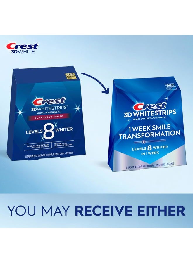 Crest 3D Whitestrips, 1 Week Smile Transformation, Whitestrips 3D White, Teeth Whitening Strip Kit, 14 Treatments (Each with 1 Upper/1 Lower), 28 Strips - Image 2