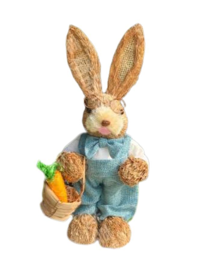 35cm Handmade Straw Rabbit Straw Bunny for Decoration Artificial Animal Home Furnishing Shop Decoration, Bunny 1 - Image 1