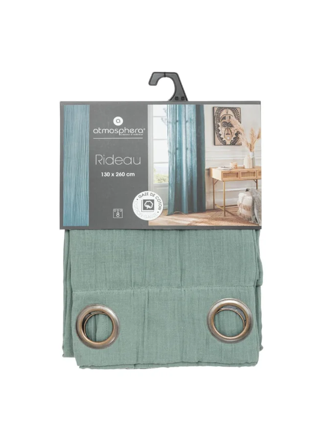 atmosphera Jamana High Quality Cotton Curtain Celadon Green 130 x 260 cm 196213H