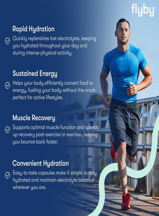 Flyby Electrolyte Capsule - Contains Sodium, Potassium, Vitamin D3, B Vitamins, Copper and Manganese | Electrolytes Recovery | Non-GMO | No Added Sugar – 60 Count - Image 4